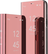Калъф тефтер огледален CLEAR VIEW за Xiaomi Mi 10T / Xiaomi Mi 10T Pro златисто розов 